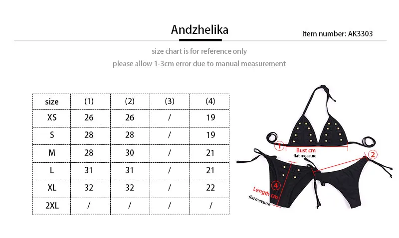 Andzhelika bikini женский купальник бикини с золотыми бусинами AK3303