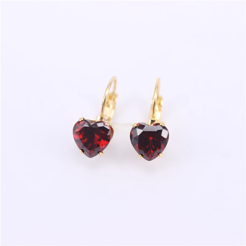 red 8mm diameter 8 цветов Сердце Серьги 8 мм 10 мм размер красный белый синий фиолетовый цвет женский подарок удобно носить ZN03 - Окраска металла: red 8mm diameter