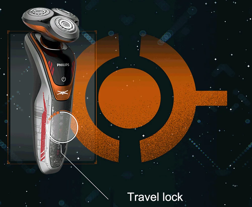Электробритва Philips Star Wars special edition для сухой и влажной уборки с V-Track precision rotary PRO blade Turbo+ mode SW6710/15