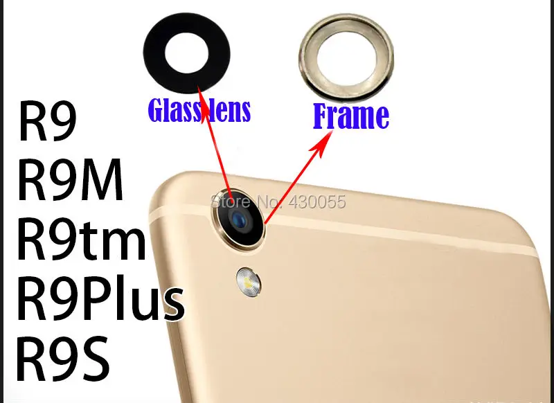 

New Ymitn Housing Back Camera glass Lens Frame Cover with adhesive For OPPO R9PLUS R9SPlus U3/6607 R6007 R9/TM R9S,Free Ship