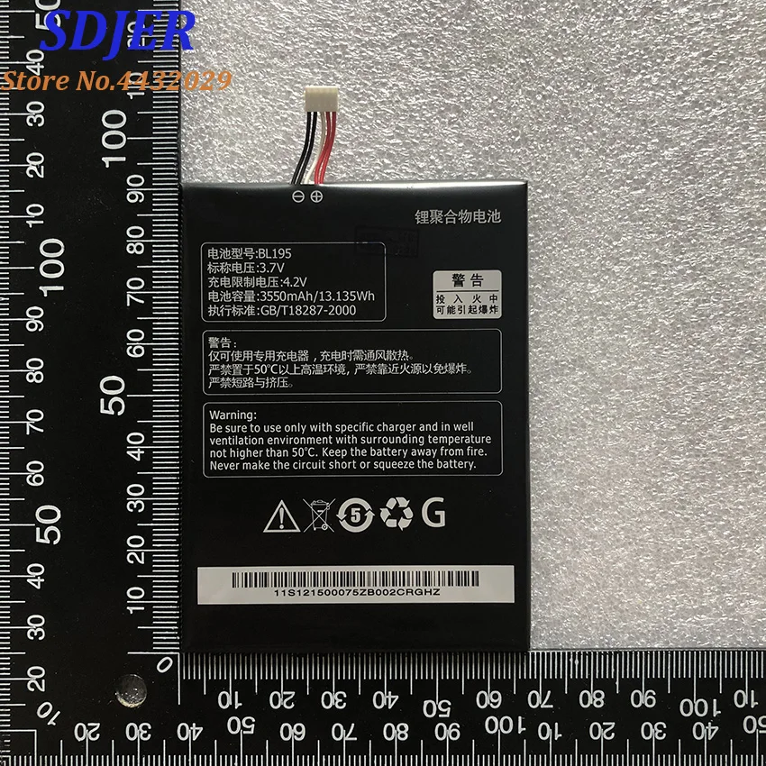 Для Lenovo 3550Mah BL195 L12T1P31 Оригинальная литий-ионная фотобатарея для A2 R6907 A2107 A2107A A2207 |