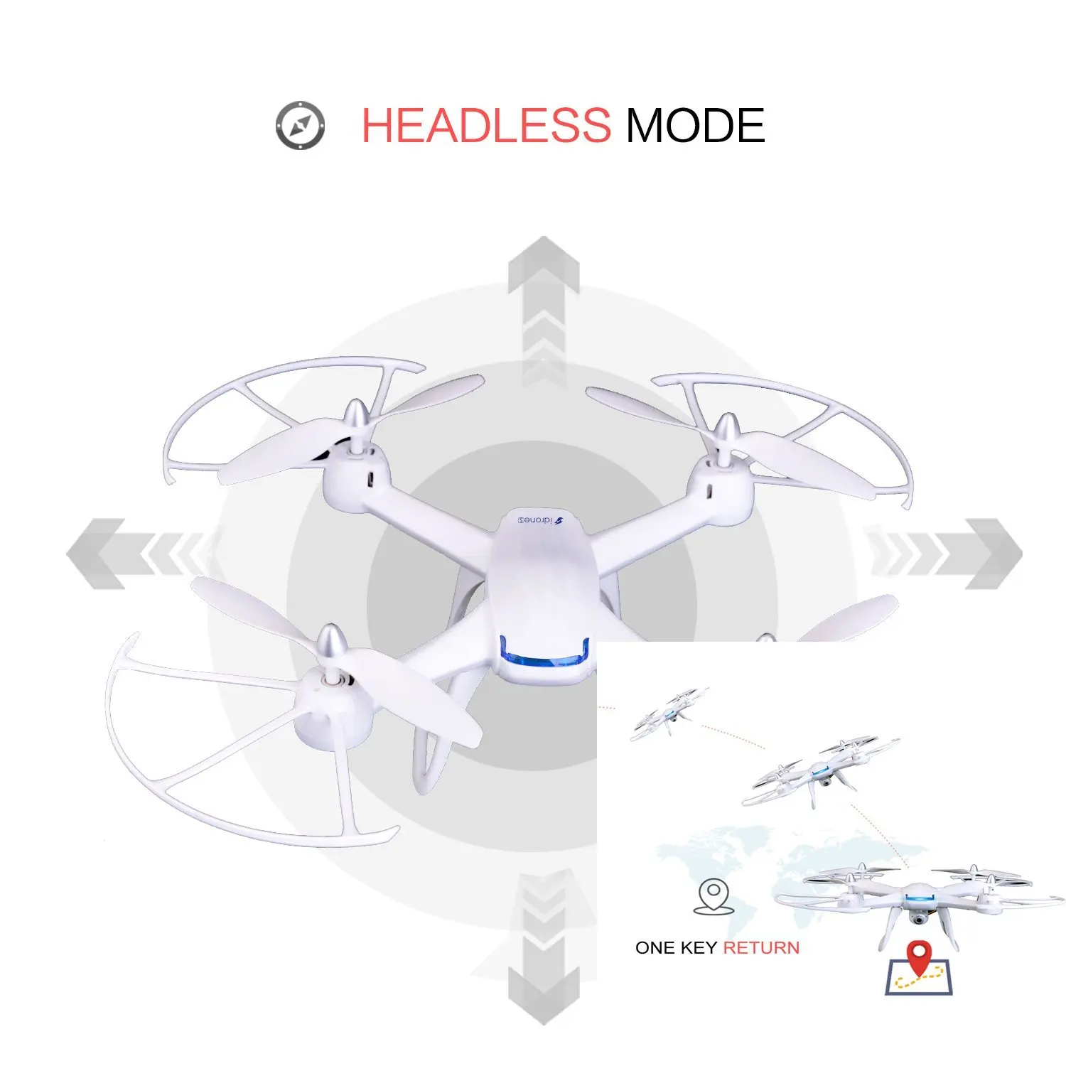 EBOYU(TM) DM009 FPV Радиоуправляемый Дрон в реальном времени 2 4 ГГц Wi-Fi 6-осевой