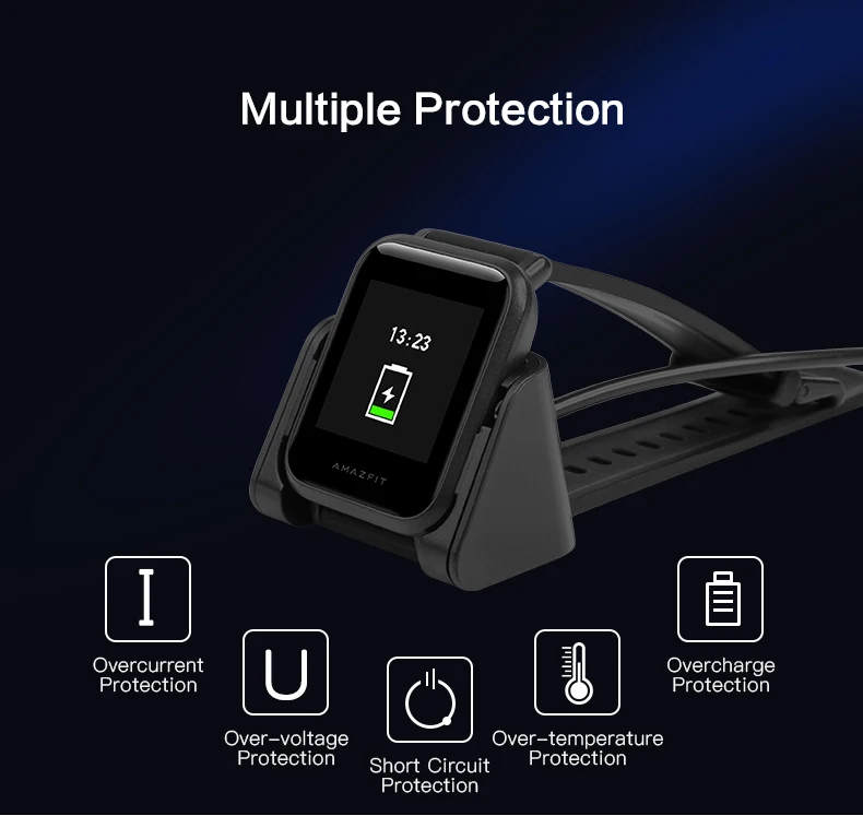 Для Amazfit Bip зарядные устройства Замена портативная станция Смарт часы зарядная док-станция для Huami Midong lite с 1 м USB шнур A1608