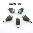 5 шт. 5,5 мм x 2,1 мм штекер постоянного тока разъем BNC адаптер источника питания постоянного тока для светодиодной ленты и камер видеонаблюдения