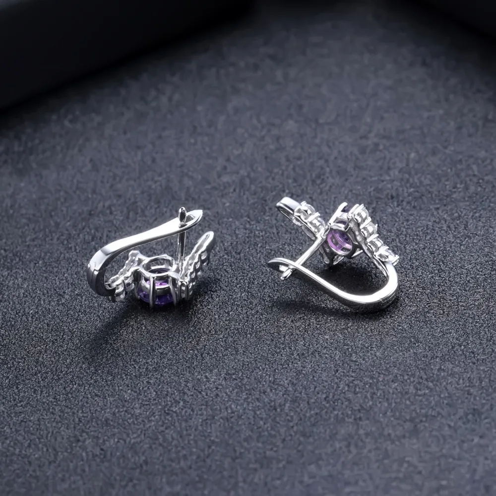 Женские серьги GEM'S balter круглые серебряные 925 пробы красивые обручальные