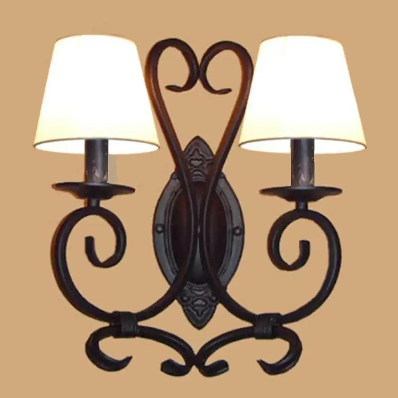 Балкон антикварная синяя металлическая настенная лампа свеча светильник