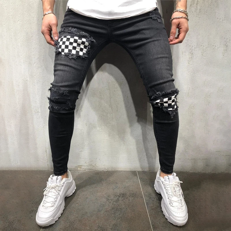 Мужские винтажные джинсы карандаш летние повседневные Стрейчевые брюки с