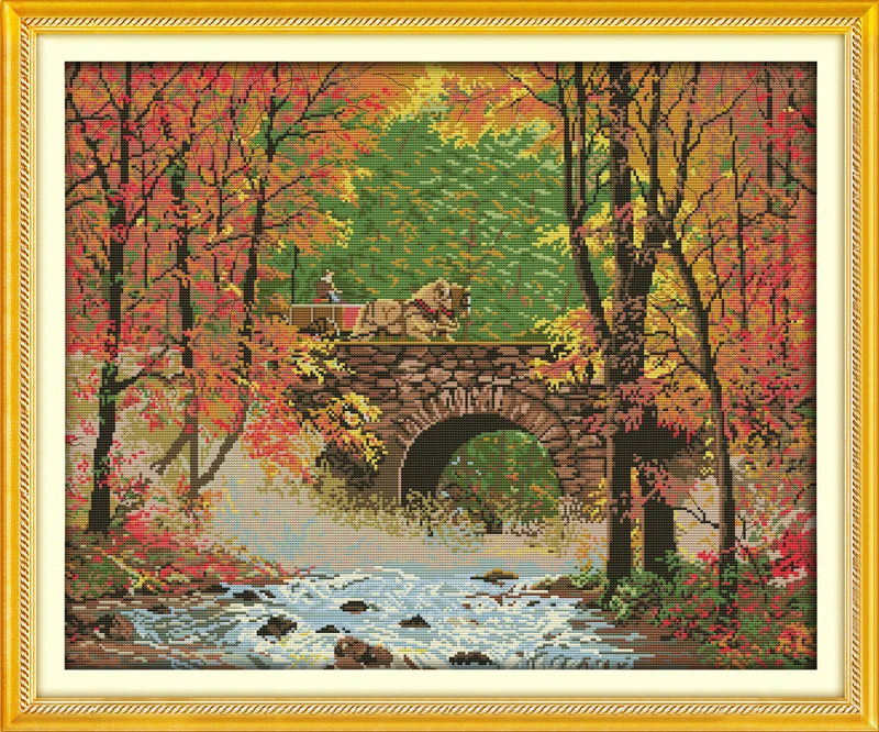 Набор для вышивки крестиком The bridge of осенний 18/14/11 карат | Дом и сад