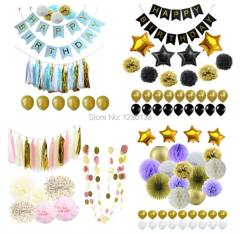 20 комплектов золотые розовые синие украшения для вечеринок Папиросные бумажные