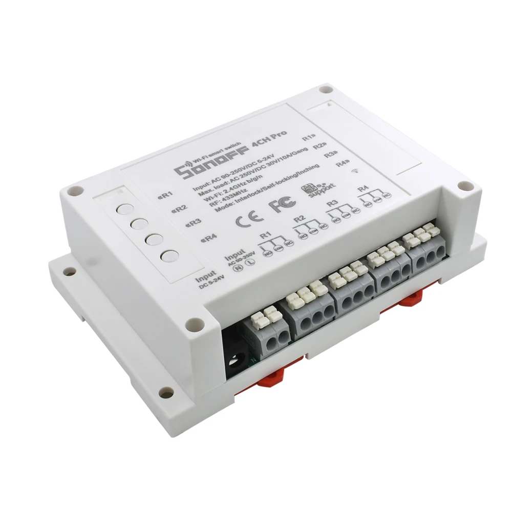 Sonoff 4CH Pro умный дом 433 МГц RF Wi Fi переключатель света 4 банды 3 рабочих режима Inching