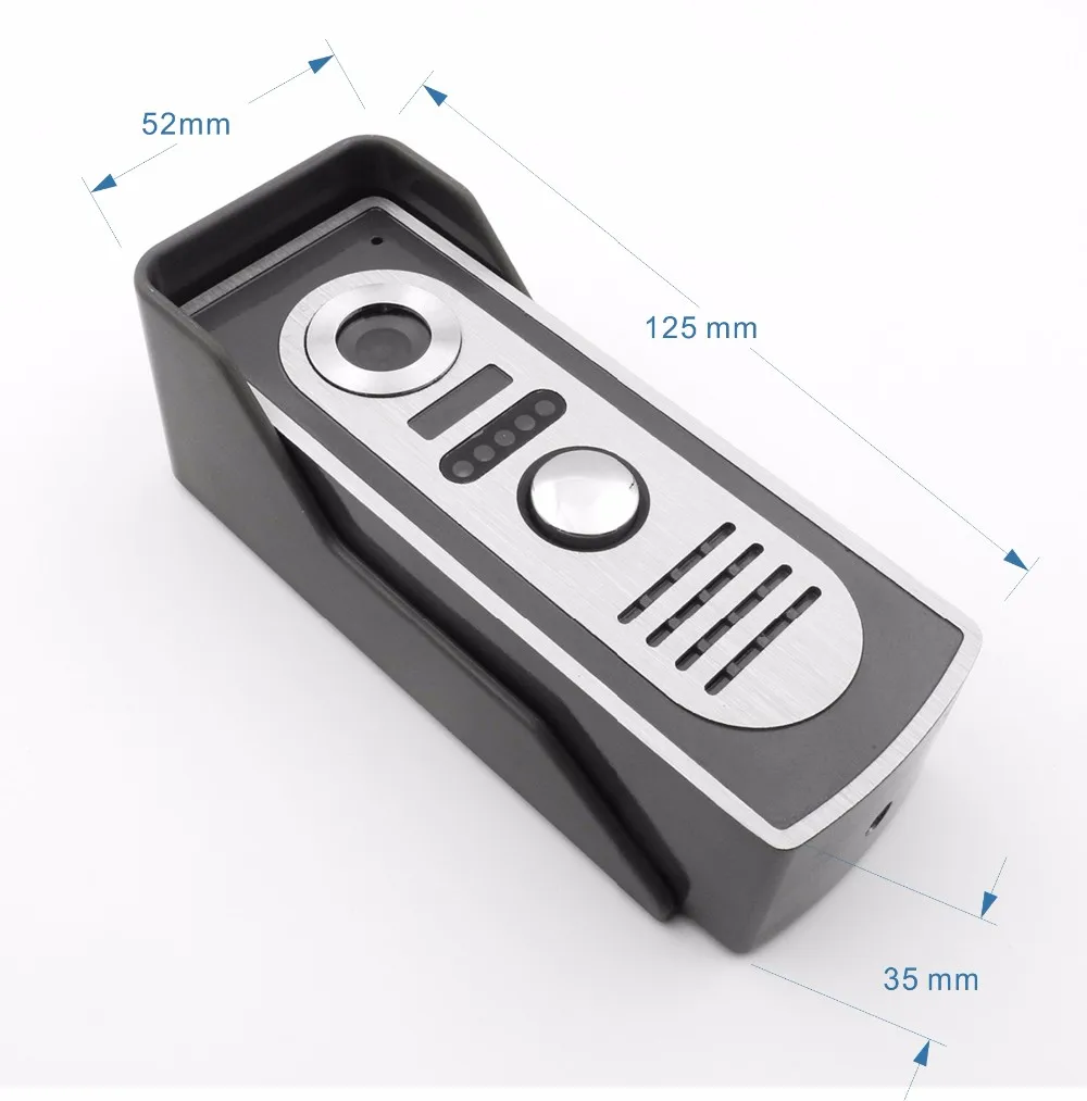 7Inch TFT LCD Indoor Monitor Alloy 3V4 Wired Intercom Video Door Phone