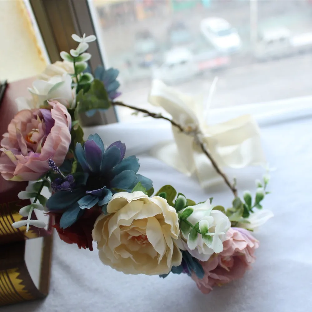 

2020 Flower Hair band Women Hair Accessory Prince Crown Mix Color Floral Headwear