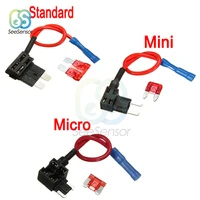 12v fuse holder add a circuit tap adapter micro mini standard atm apm blade auto fuse with 10a blade car fuse with holder