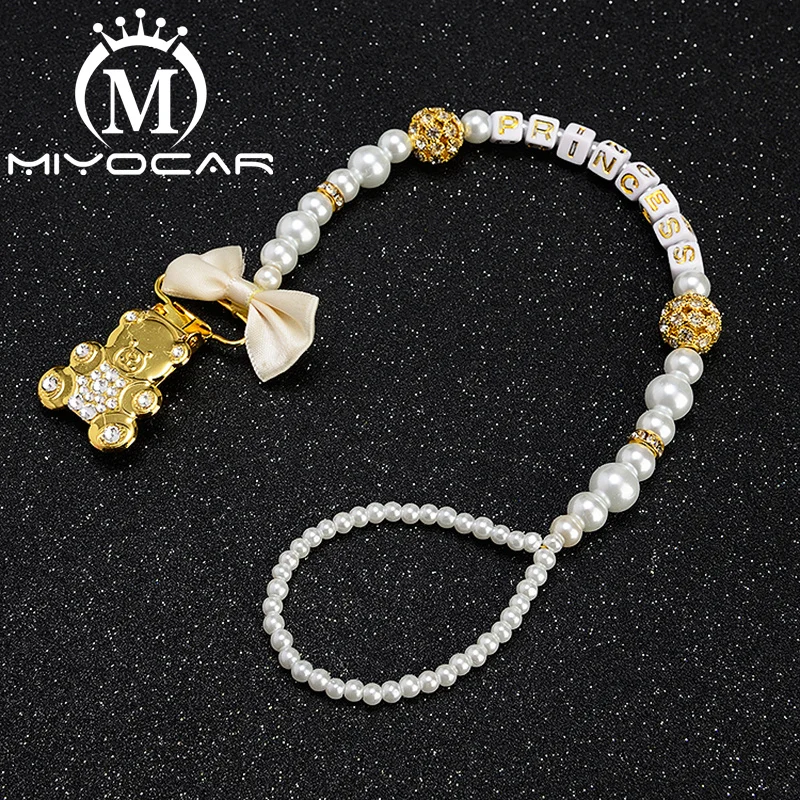 MIYOCAR золото bling Медвежонок соска клип держатель с зажимом для соски пустышки