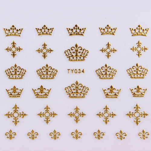 20 шт. наклейки для дизайна ногтей 3D Металлические золотые Корсеты на