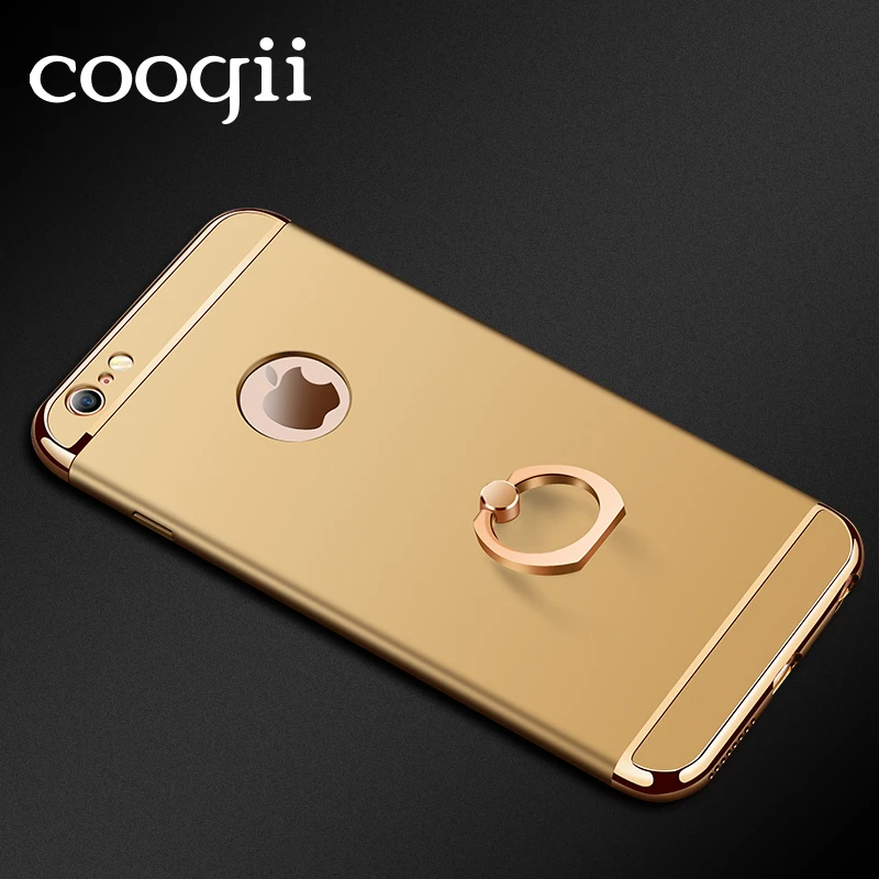 COOQII Cool Plated with Ring Hybrid Case For iPhone 7 Plus 5s SE Apple 6 6S Combo Hard Shock Proof Back Cover |