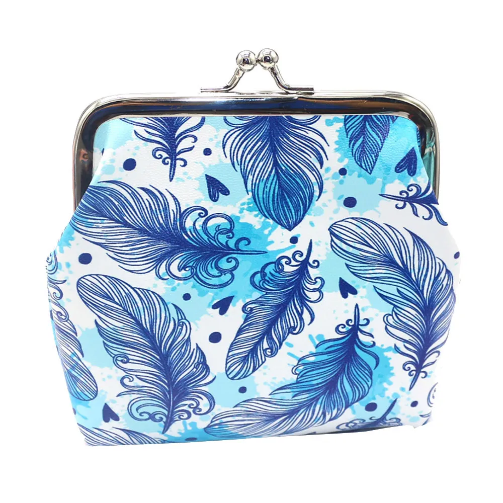 Модный женский кошелек для монет с геометрическим узором портмоне пряжкой мини