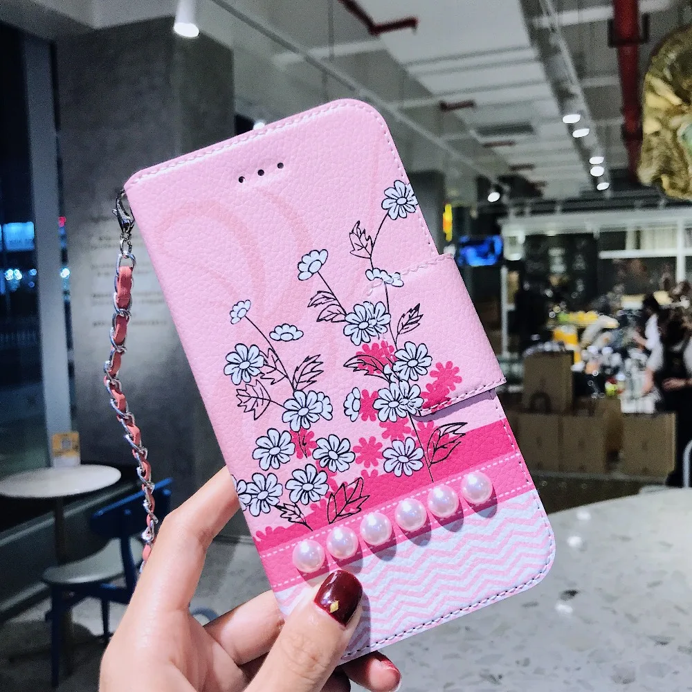 Haissky для iPhone 5 5S SE Флип кожаный чехол для iPhone X 6 7 8 Plus Магнитный кошелек Чехол дамская сумочка чехол с ремешком цепочка