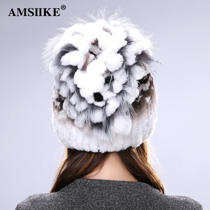AMSIIKE Шапка из Бобра с Бубоном Ченрнобурки TM713 | Аксессуары для одежды