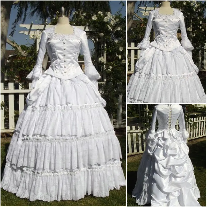 

R-090 Victorian Gothic/Civil War Southern Belle loose Ball Gown Dress Halloween Vintage dresses Custom made