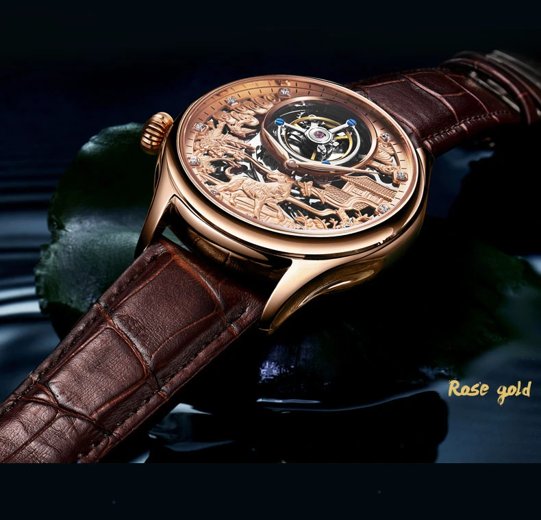 Tourbillon механические часы мужские Лидирующий бренд часы сапфировые зеркальные ручной обмотки полый ход Мужские t собака циферблат часы Saat