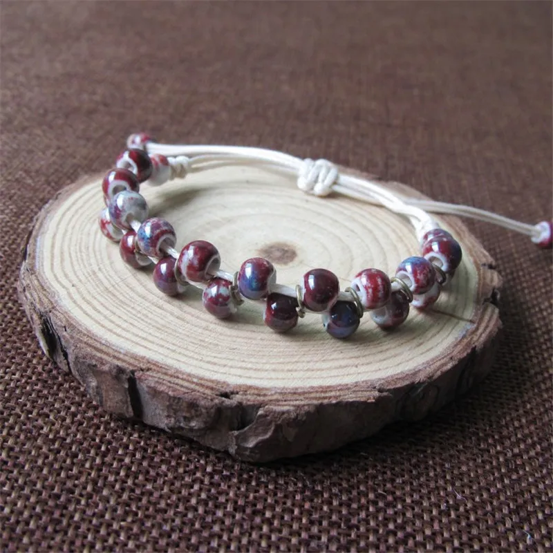 Brokenstone Fashion leaves ceramic bead female retro bracelets &amp bangles | Украшения и аксессуары