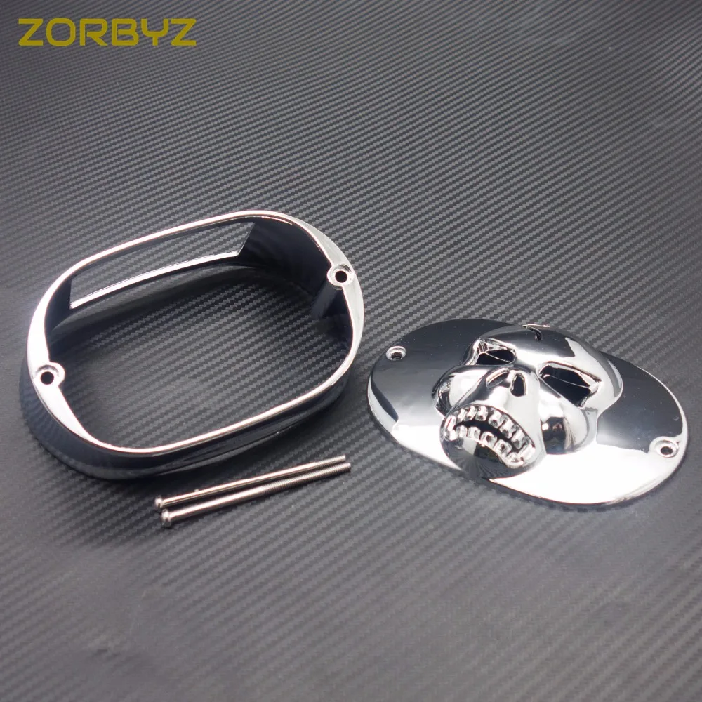 ZORBYZ Хром Череп пластиковый тормозной задний фонарь воротник для Harley Touring FLHRC FLHTC