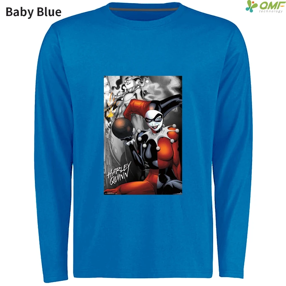 3D принт Харли Квинн футболка Повседневное Футболки с длинным рукавом модные