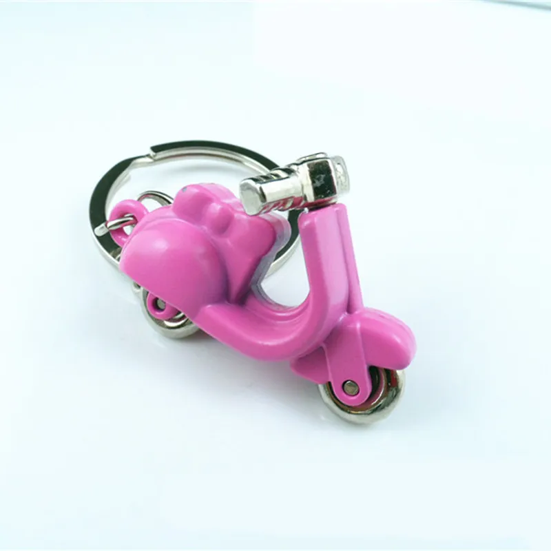 Electrombile model key chains fashion lovely mini battery-operated motor cycle keychains ring metal scooter keychain | Украшения и