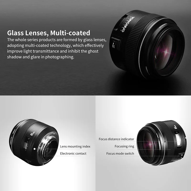 YONGNUO YN85MM F1.8N Автофокус большая апертура AF MF DSLR Объектив камеры объектив для Nikon D7500