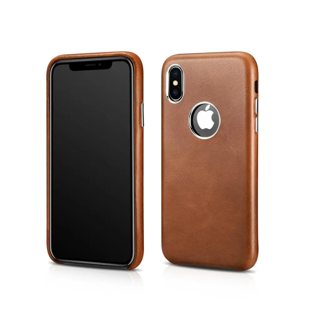 ICARER чехол из натуральной кожи для iPhone XS логотип ударопрочный Ультратонкий