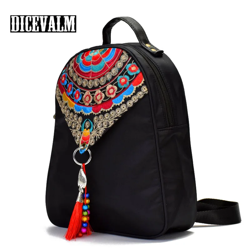 Женский рюкзак с цветочной вышивкой 2019 кисточками школьные ранцы в китайском