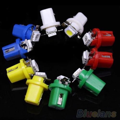 New Trendy 10X T5 B8.5D Car Led Gauge 5050 1Smd Speedo Dashboard Dash Side Auto Xenon Light Bulb | Автомобили и мотоциклы
