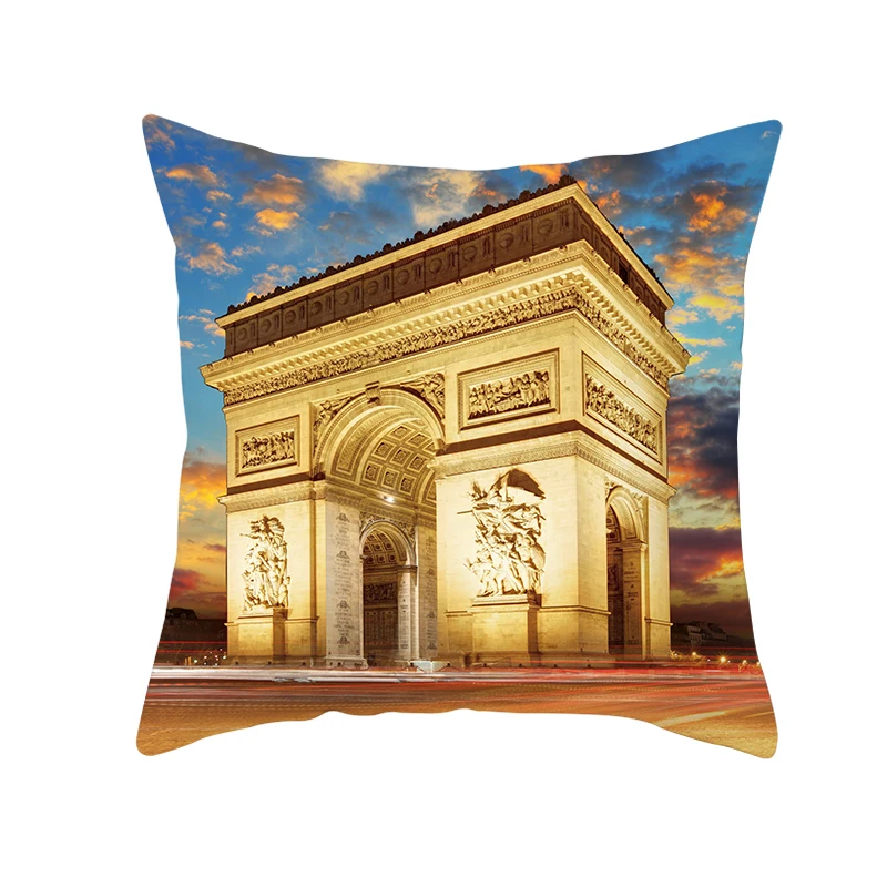 mling 1PC Notre Dame De Paris Art Printed Church Gothic Building Polyester Decorative Pillowcases Pillow Cover Pillow Case