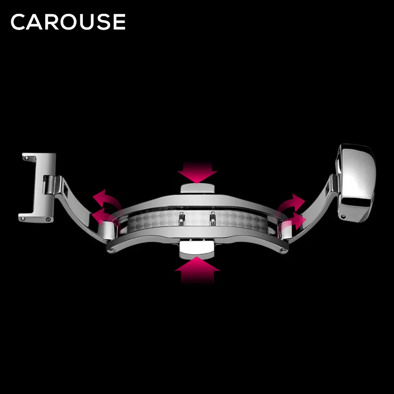 Ремешок для часов Carouse из натуральной телячьей кожи с бабочками, ремешки с пряжками, браслет для часов, Размер 14, 16, 18, 19, 20, 21, 22 мм