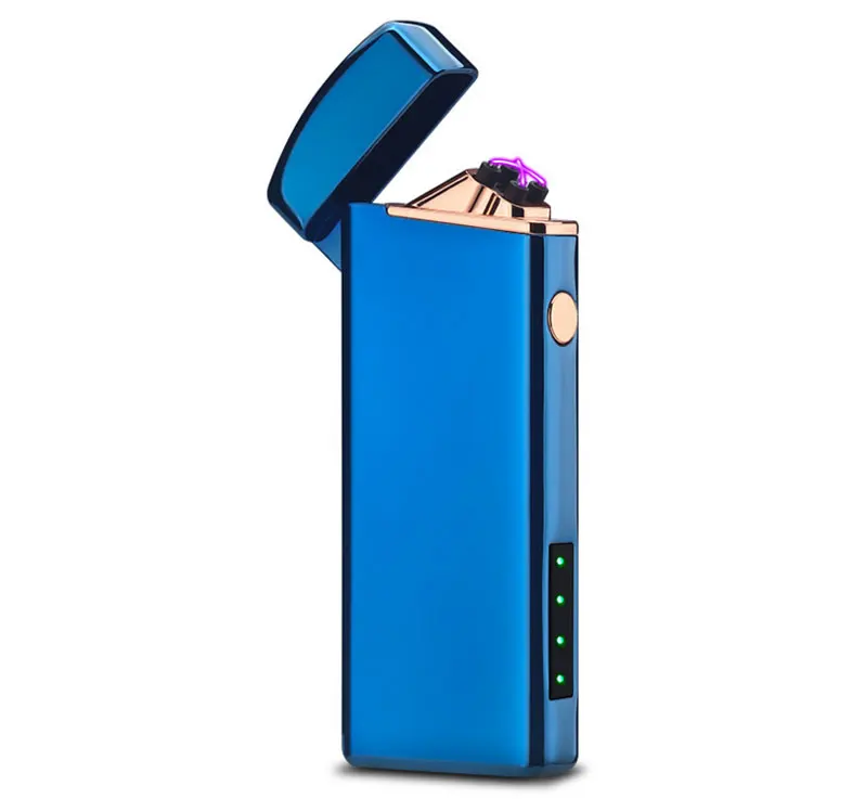 2.8*7.5cm Plasma Lighter Double Arc USB Charging Metal Electric Quantity Shows Windproof Electronic Smoking Use | Дом и сад