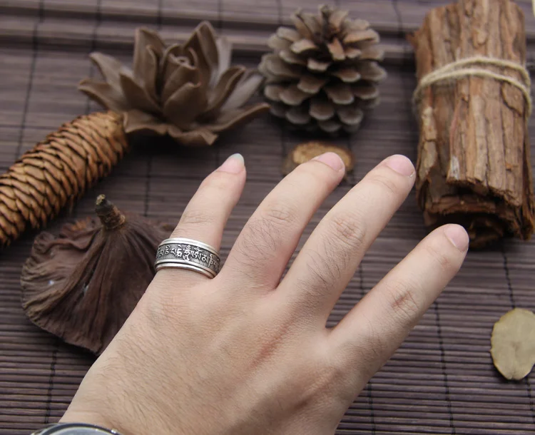 Кольцо Pure100 % из стерлингового серебра 925 пробы Винтажное кольцо ручной работы с