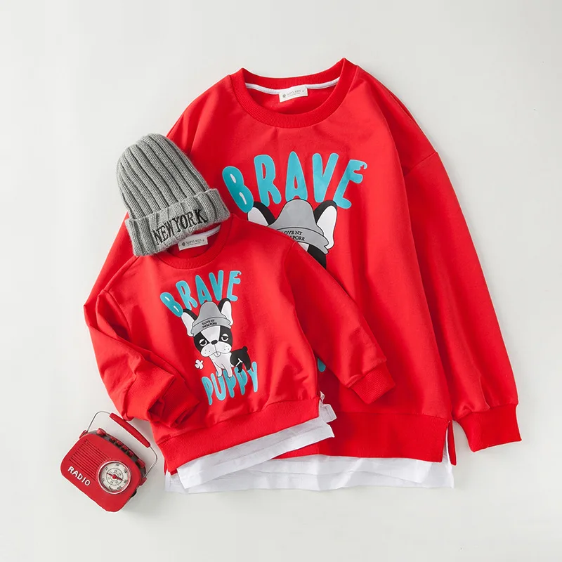 

New Family Look Matching Mother And Daughter Clothes Cartoon Family Shirts Fashion Family Clothing Mother Son Outfits Girls Tops