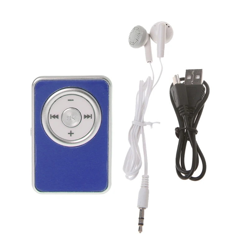 Мини-зажим музыкальный медиа mp3-плеер Поддержка TF Micro SD карты с USB-кабелем для