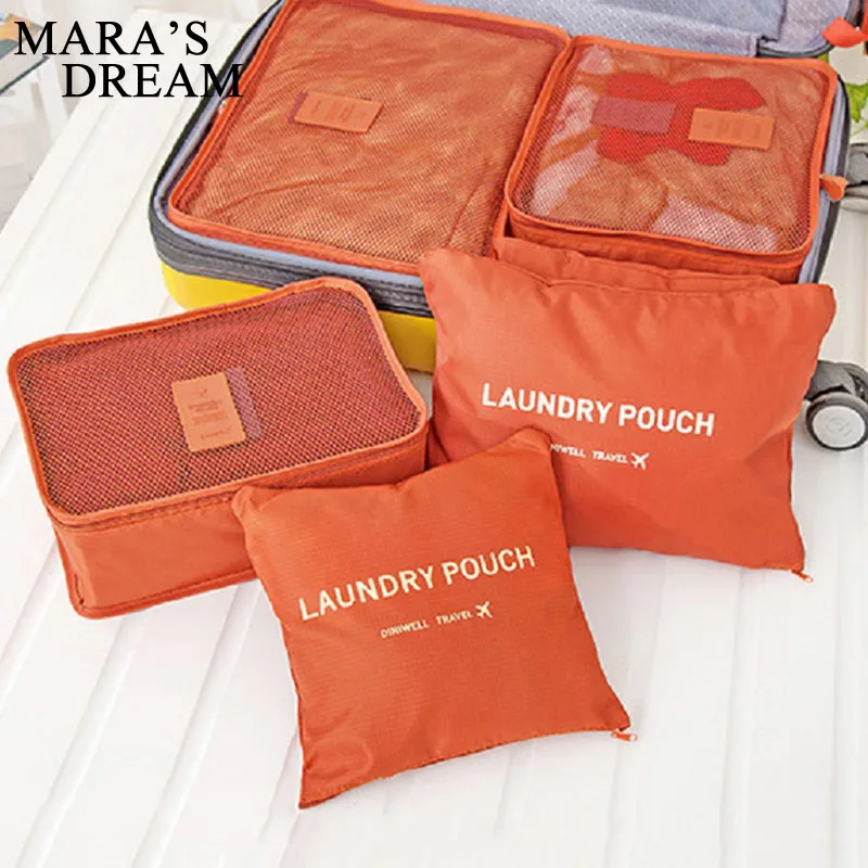 

Mara's Dream 6pcs Polyester Packing Cube Women Travel Bag Waterproof Luggage Clothes Tidy Pouch Organizer Large Capacity Durable