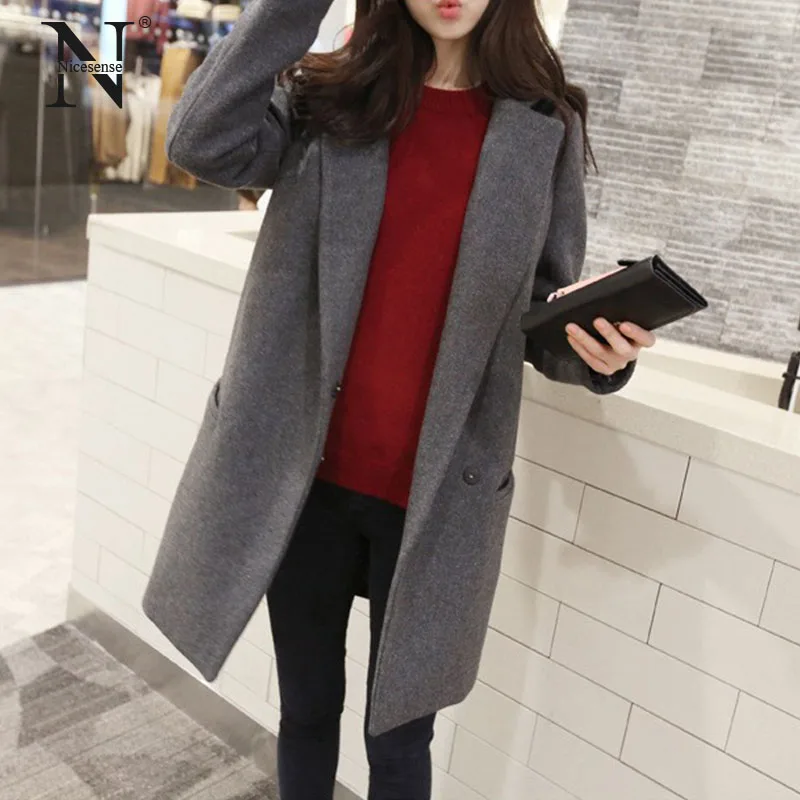 Nicesense casaco feminino осенне зимнее женское пальто abrigos mujer пончо inverno 2017 manteau femme Женское