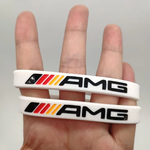 2 шт., силиконовый браслет AMG для мужчин и женщин, резиновый браслет на запястье, браслет для Mercedes Benz Club Fans, повязка на руку, Pulsera Pulseira - Окраска металла: 16