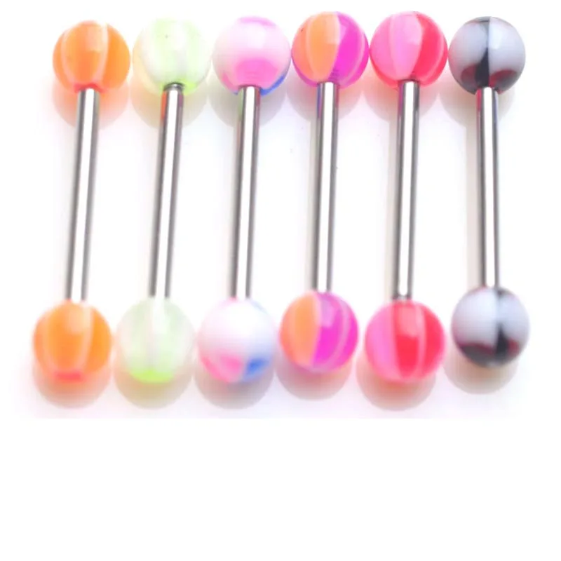 Wholesale 30pcs Mixed Color Lovely Tongue Nipple Bars Ear Rings Barbell Body Piercing Jewelry | Украшения и аксессуары