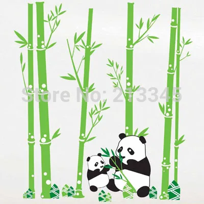 [Fundecor] Новое поступление милая панда едят Наклейка на стену с рисунком бамбука