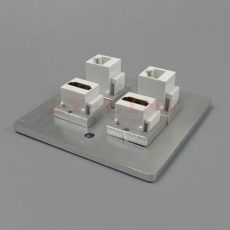 Алюминиевая настенная пластина с 2 X HDMI RJ45 и поддержкой DIY|wall plate|wall plate hdmihdmi wall |