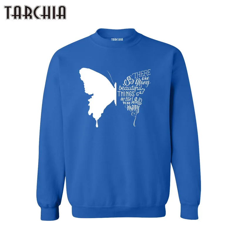 Мужская толстовка TARCHIA модель 2021 года модный Пуловер С Рисунком бабочки для
