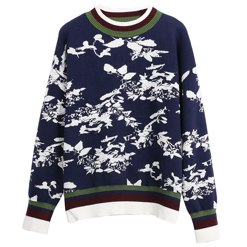 2018 New Women sweater spring new fashion casual jacquard round neck long-sleeved loose knit primer shirt Tops | Женская одежда