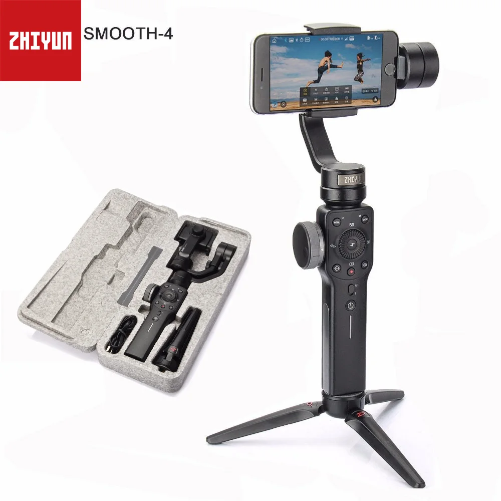 Ручной Стабилизатор Zhiyun Smooth 4 3 осевой шарнирный стабилизатор для смартфона Iphone 8 X