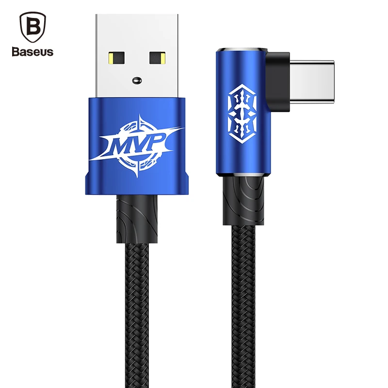 Baseus кабель usb type C для samsung galaxy S9 S8 Xiaomi Mi 5 90 градусов зарядный кабель провод для быстрого заряда шнур USB-C