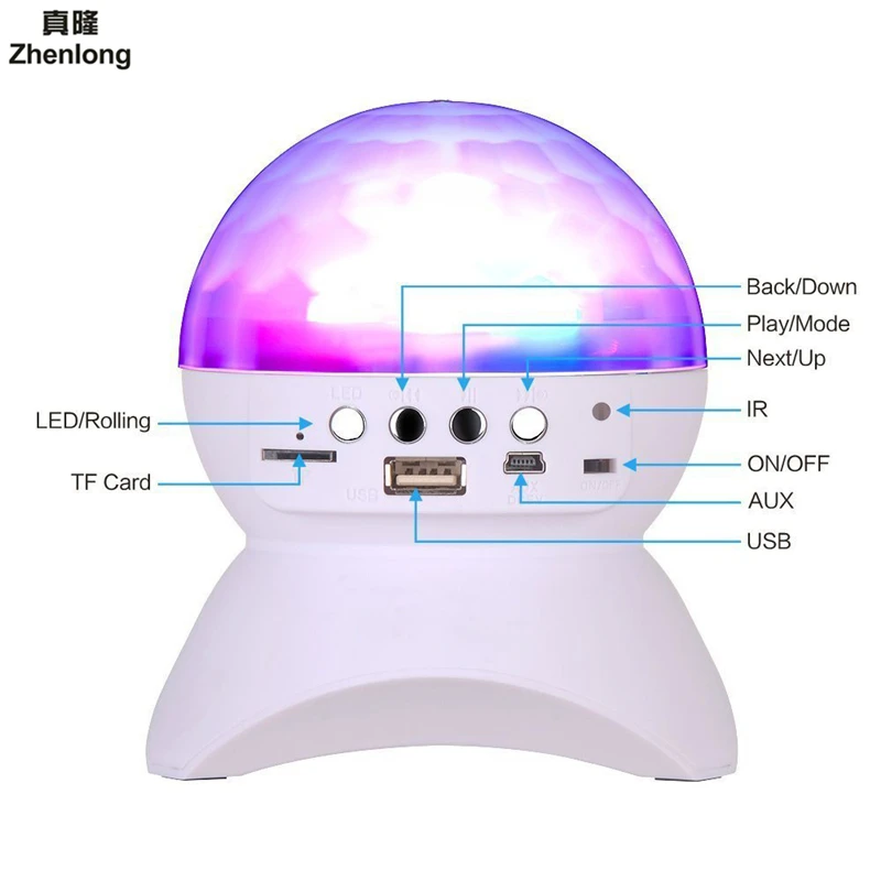 Проекционная лампа Bluetooth 3 Вт RGB LED хрустальный магический шар DJ клуб Дискотека